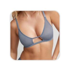 Negative Underwear Sieve Cutout Bra Soft-Cup Bralette in Slate